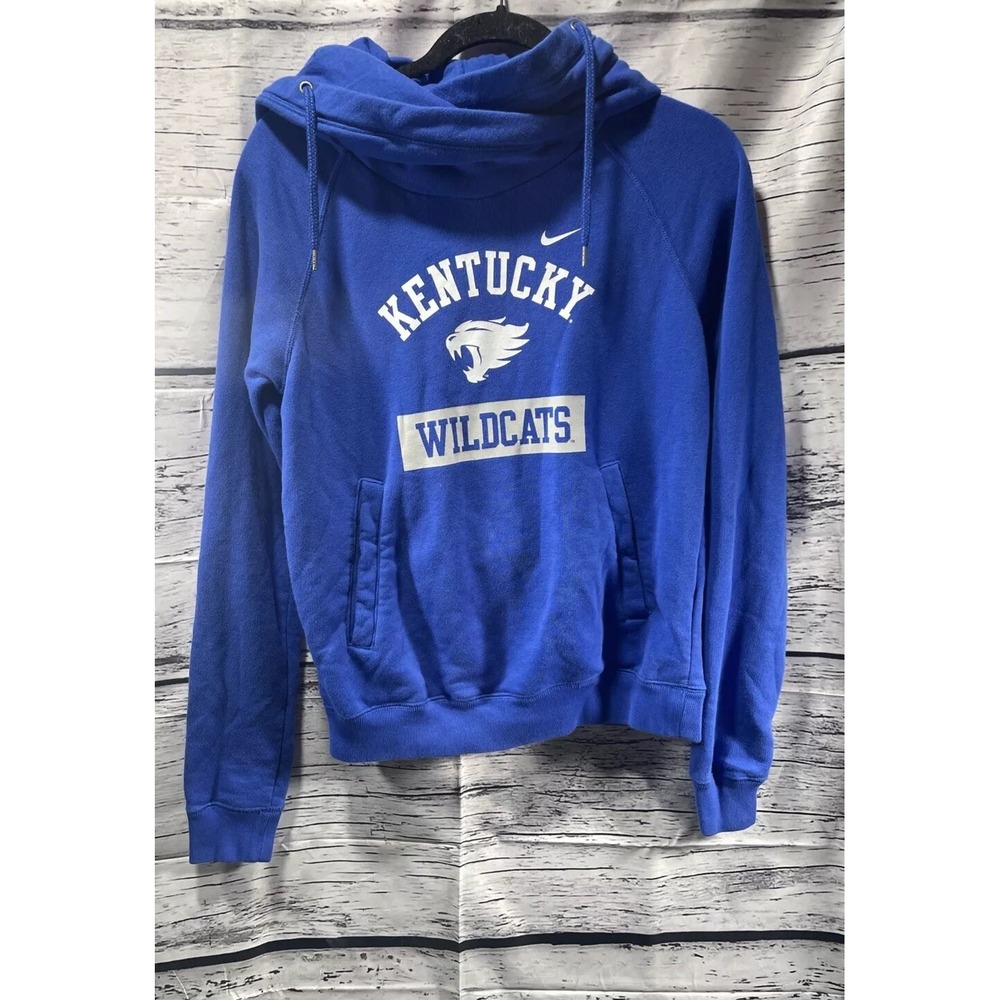 Mens Small Nike Kentucky Wildcats Hoodie Blue Basketball Sweatshirt Big Logo